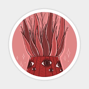 Red plant with eyes Magnet